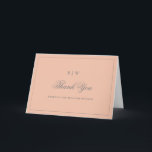 Carte De Remerciements Rose clair simple et élégant | MARIAGE<br><div class="desc">Cette élégante carte de remerciements mariage est décorée dans des tons rose vif et gris avec du texte. Vous pouvez personnaliser le haut avec vos initiales.</div>