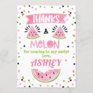 Carte de remerciements rose d'anniversaire de