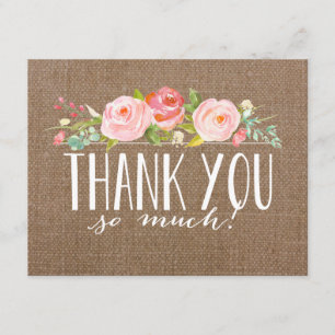 Carte de remerciements rose de baby shower de la