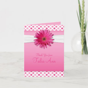 Carte de remerciements rose de bat mitzvah de