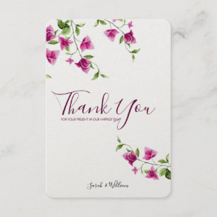 Carte de remerciements rose de fleur de