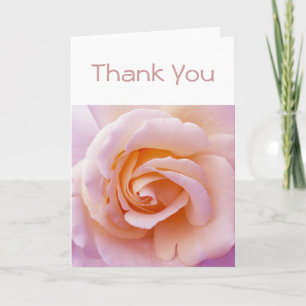 Carte De Remerciements Rose de jardin anglais Peach et Pink