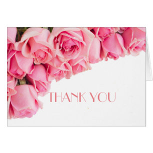 Carte de remerciements rose de roses de jardin