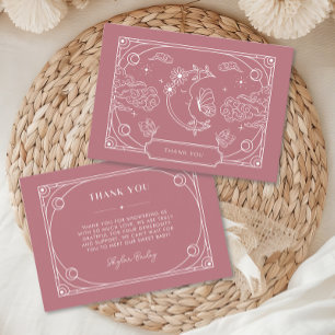 Carte de remerciements Rose de Tarot céleste