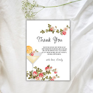 Carte De Remerciements Rose d'été Brunch Bubbly Baby shower champagne