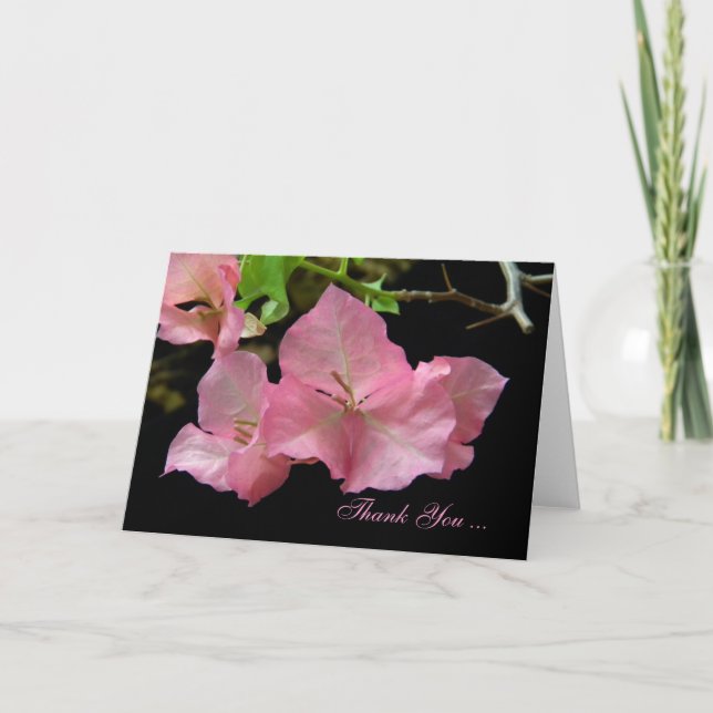 Carte de remerciements rose doux de Bouganvilla (Devant)