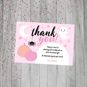Carte De Remerciements Rose Éffrayant un premier anniversaire