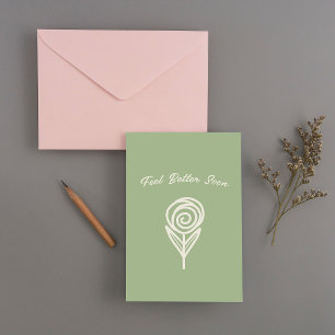 Carte De Remerciements Rose en ligne dessinée à la main - Remets-toi vite