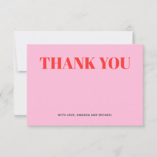 Carte De Remerciements Rose et rouge minimaliste