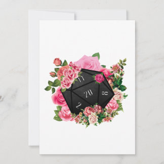 Carte De Remerciements Rose Floral D20 Tabletop Dice RPG