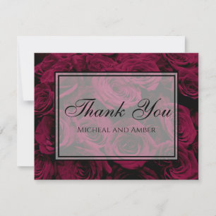 Carte De Remerciements Rose foncé magenta rouge bordeaux