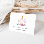 Carte De Remerciements Rosé Garden Personalized<br><div class="desc">Designed to coordinate with our Rosé Garden wine themed event stationery collection, these chic thank you cards feature a watercolor illustration of a bottle of rosé flanked by two wine glasses on a bed of pink flowers. Personalize the wine bottle with the couple's initials, add two lines of custom text...</div>