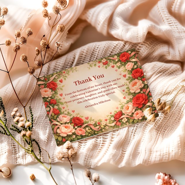 Carte De Remerciements Rose Garden Valentine Party (Créateur téléchargé)