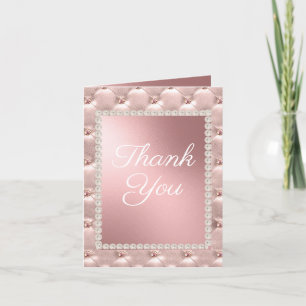 Carte De Remerciements Rose Gold Blush Rose Blanc 100e fête d'anniversair