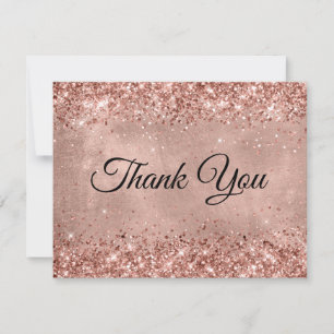 Carte De Remerciements Rose Gold Pailleté 40e Anniversaire