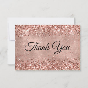 Carte De Remerciements Rose Gold Pailleté 50e Anniversaire
