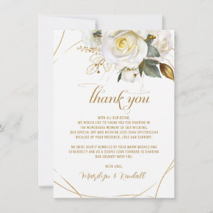 Carte De Remerciements Rose Gold Romantique Floral Mariage