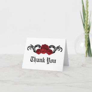 Carte De Remerciements Rose gothique, Rouge