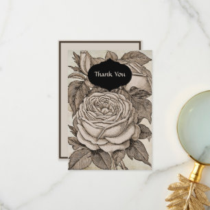 Carte De Remerciements Rose gothique victorien d'Halloween vintage à Sepi