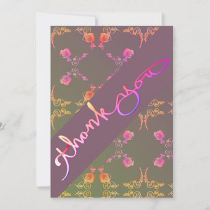 Carte De Remerciements Rose Hearts Papeterie  