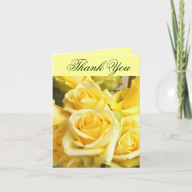 Carte De Remerciements , Rose jaune_ (Devant)