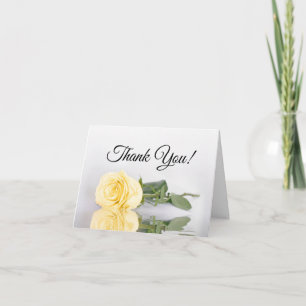 Carte De Remerciements Rose jaune beurre élégante pour photo de mariage à