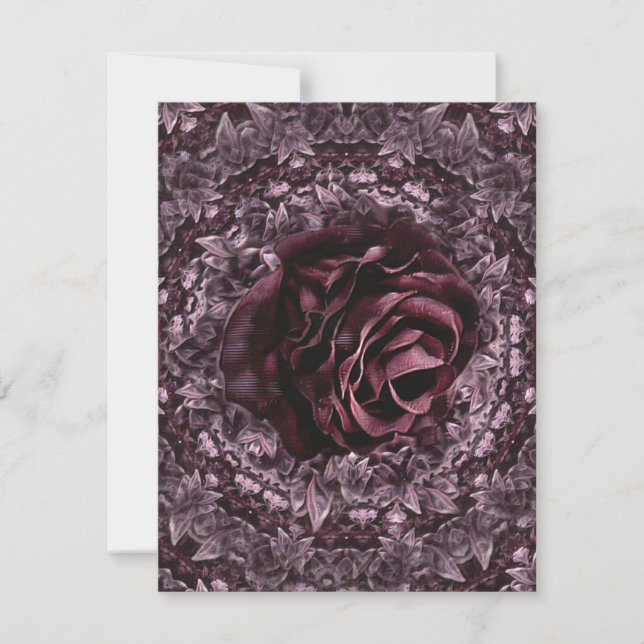 Carte De Remerciements Rose Mandala (Devant)