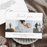 Carte De Remerciements Rose manuscrit Gold Script Mariage photo<br><div class="desc">Elégant Rose manuscrit Gold Script Mariage Carte de remerciements photo. Le dos comprend un message de remerciement du couple ou vous pouvez le retirer si vous préférez écrire votre remerciement à la main.</div>