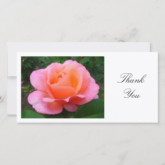 Carte De Remerciements Rose-Merci (Devant)