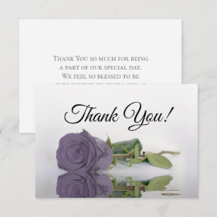 Carte De Remerciements Rose Miroir Simple Élégante de Mariage Poussiéreus