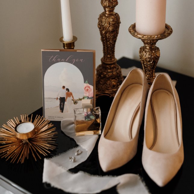 Carte De Remerciements Rose Moody | Romantic Spring Florals Mariage (Créateur téléchargé)