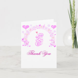 Carte De Remerciements Rose, notes de musique de Love_