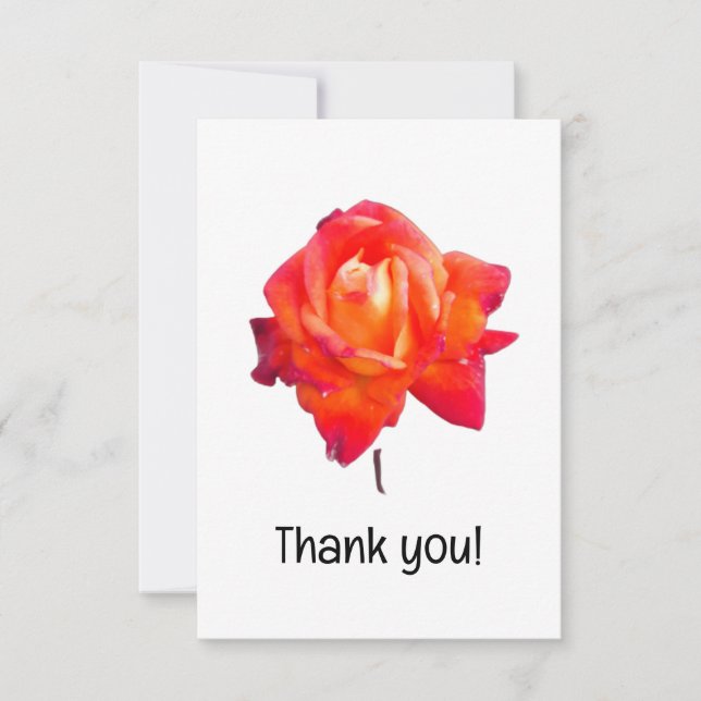 Carte De Remerciements Rose orange (Devant)