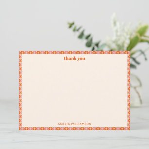 Carte De Remerciements Rose Orange Groovy Rétro Personnalisé Shower de Ma