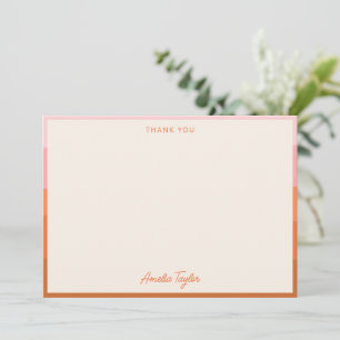 Carte De Remerciements Rose Orange Terracotta Fête de Mariage Personnalis