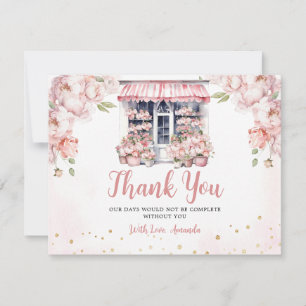 Carte De Remerciements Rose Pâle Elle Est Hors Du Marché Baby Shower