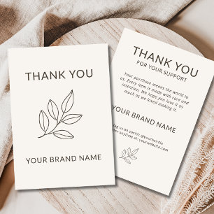 Carte De Remerciements Rose Pâle Entreprise Minimaliste Botanique