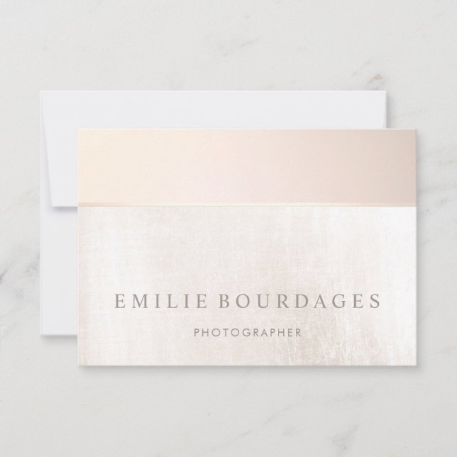 Carte De Remerciements Rose Pâle Et Marbre Blanc Remerciements Élégants (Devant)