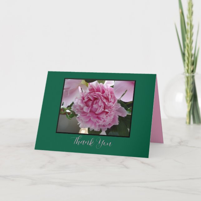 Carte de remerciements rose Peony (Devant)