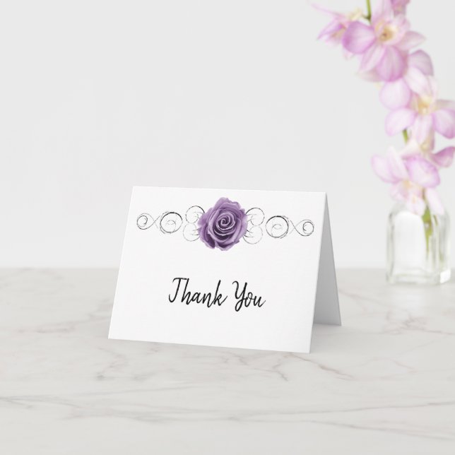 Carte de remerciements Rose pourpre (Orchidée)