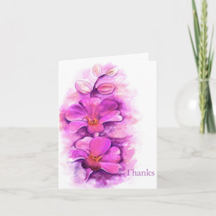 Carte de remerciements rose pourpre de mariage