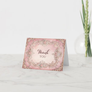 Carte De Remerciements Rose Remerciement Antique Grunge 