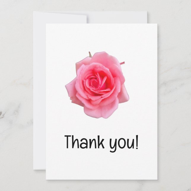 Carte De Remerciements Rose rose (Devant)