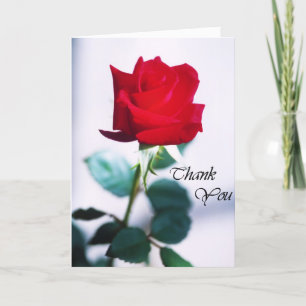 Carte de remerciements Rose rouge