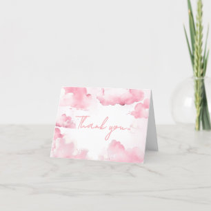 Carte De Remerciements Rose sur nuage neuf Baby shower