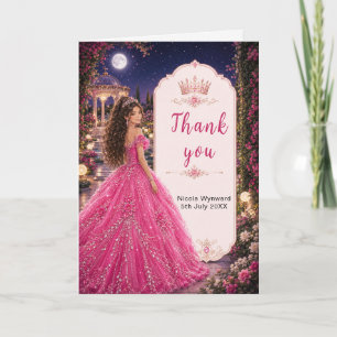 Carte De Remerciements Rose Sweet 16 Royale Princesse