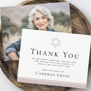Carte De Remerciements Rose taupe Star de David funérailles photo de symp
