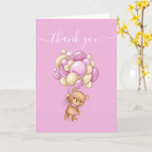 Carte de remerciements ROSE Teddy Bear