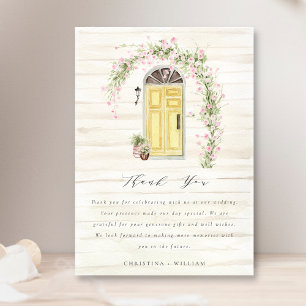 Carte De Remerciements Roseraie Rustique Rose Cottage Jardin Mariage Beig
