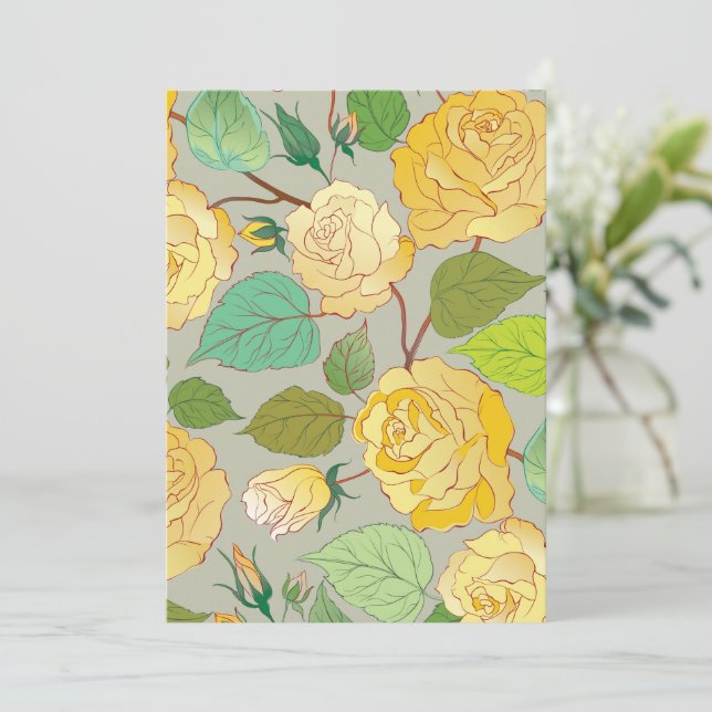 CARTE DE REMERCIEMENTS ROSES 1 (Debout devant)